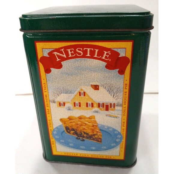 Nestle Limited Edition Tin Can Toll House Cookie Pie Mix Vintage Square Top - Picture 3 of 6